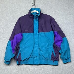Vintage Columbia Jacket Womens XL Purple Teal Colorblock Nylon Ski Avalanche 90s